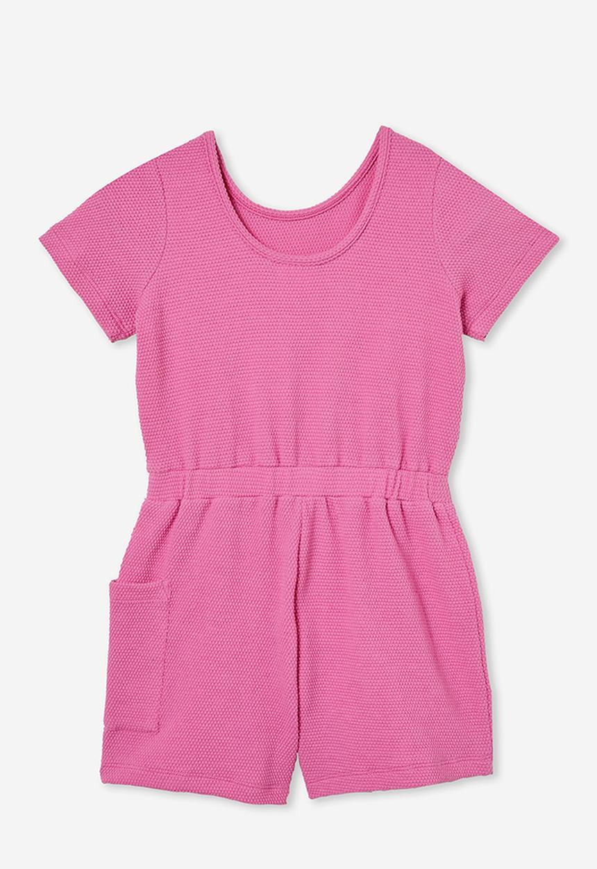 Cotton On - Loren short sleeve playsuit - pink gerbera