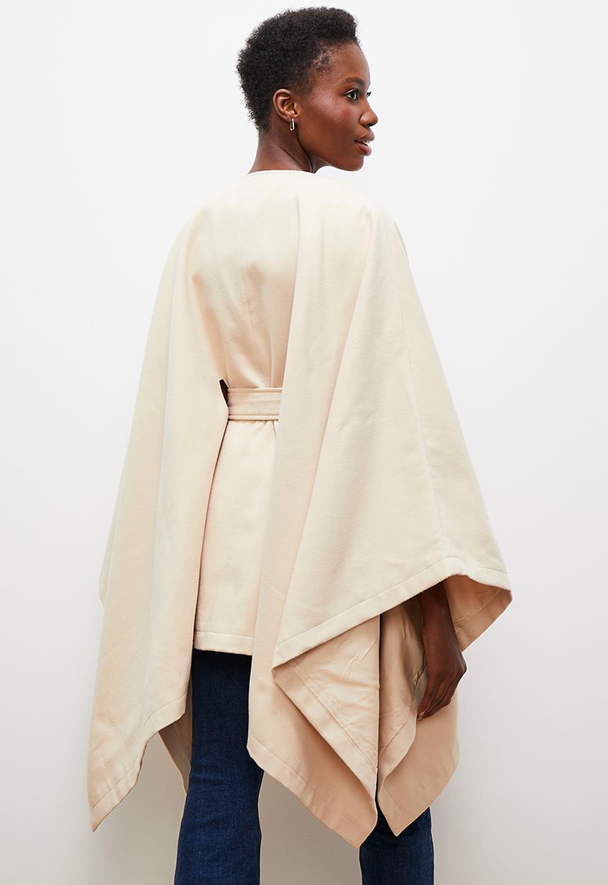 edit - Belted cape coat - oatmeal