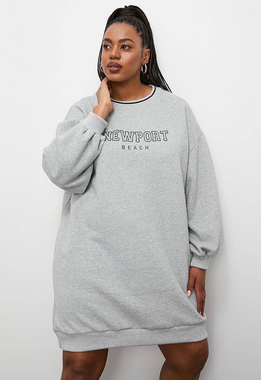 Blake - Graphic crew sweat dress - grey 