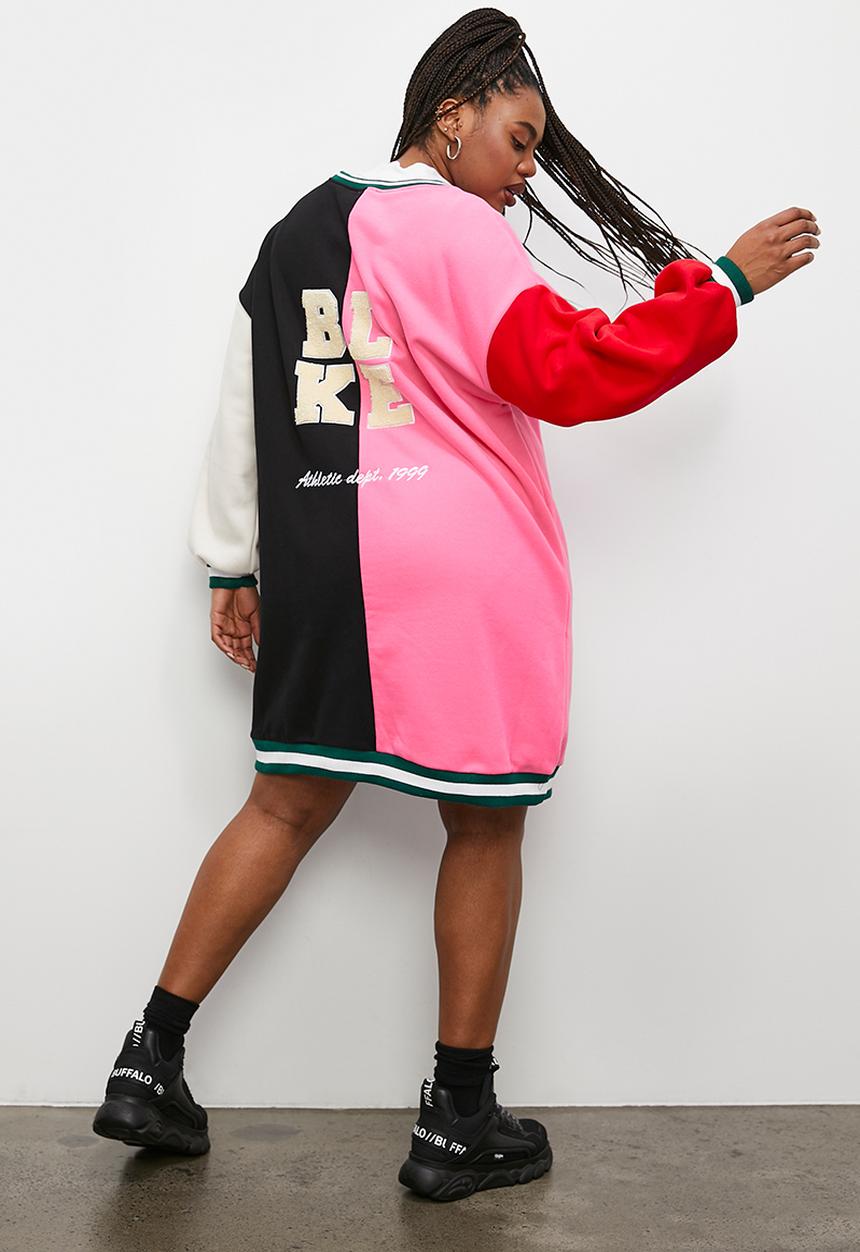 Blake - Colourblock sweat dress with print - colourblock