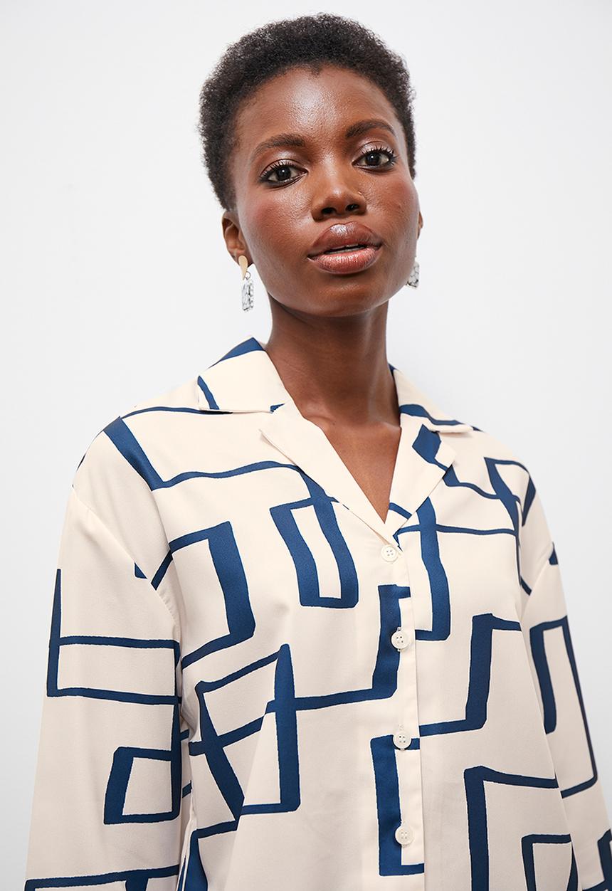 edit - Structured shirt - neutral & navy