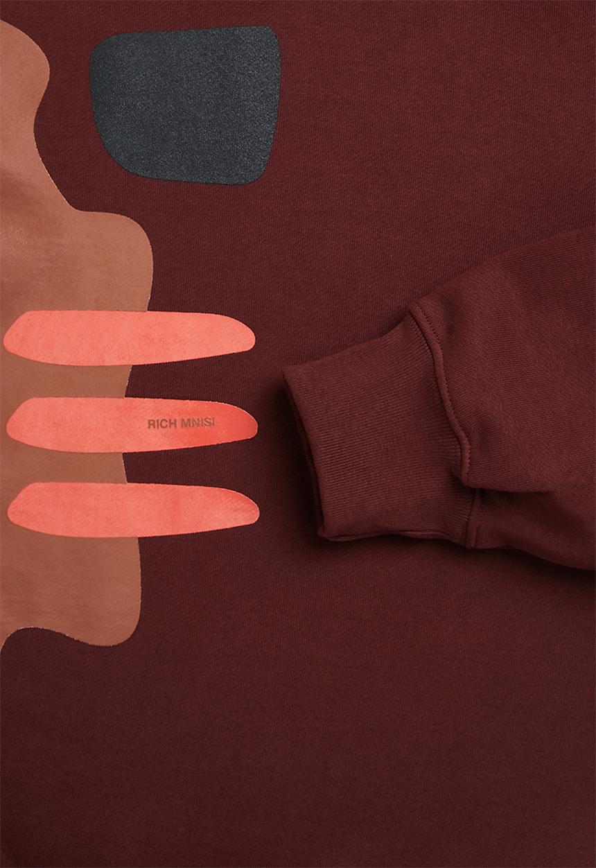 H&M - RICH MNISI x H&M: Oversized fit cotton sweatshirt - burgundy