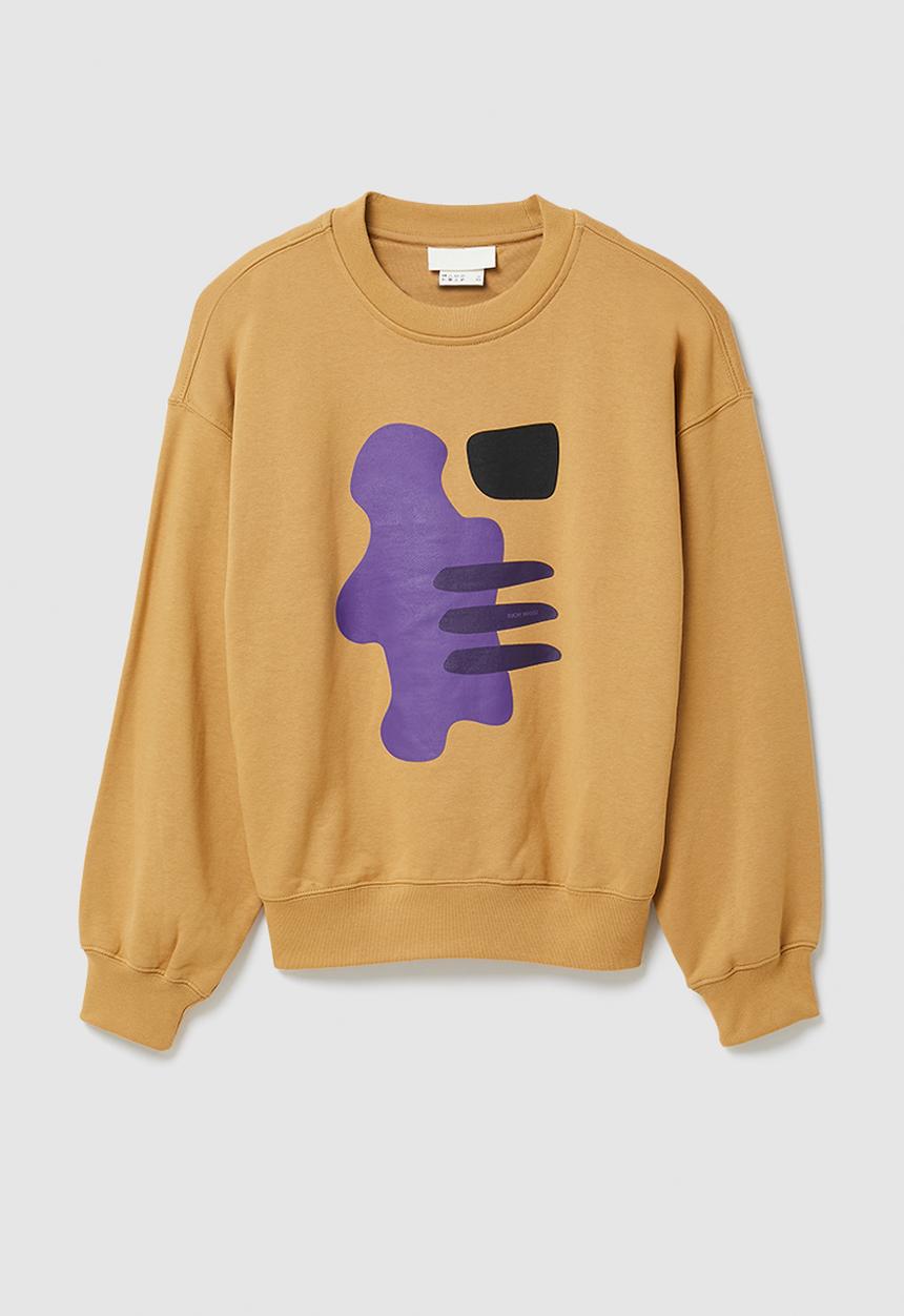 H&M - RICH MNISI x H&M: Oversized fit cotton sweatshirt - mustard yellow