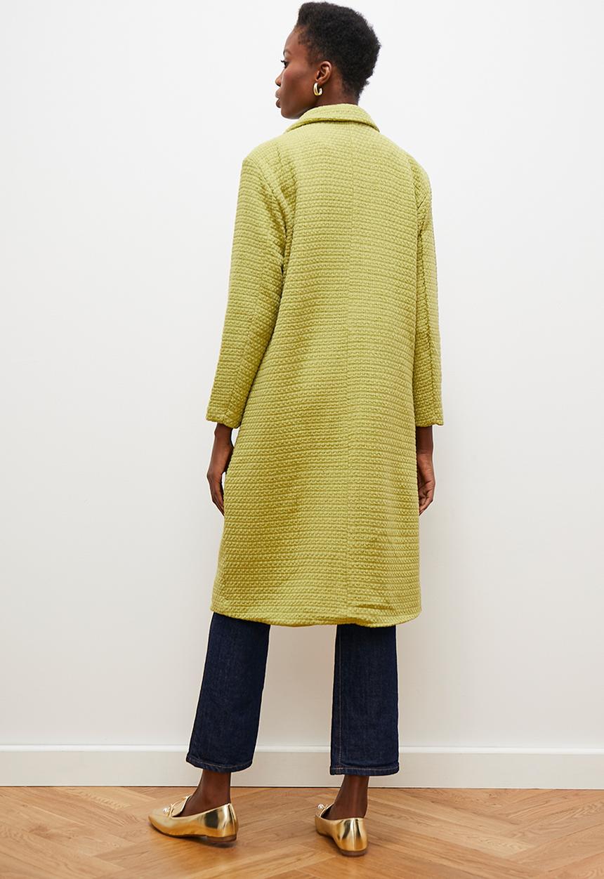 edit - Tweed double breasted coat - chartruese