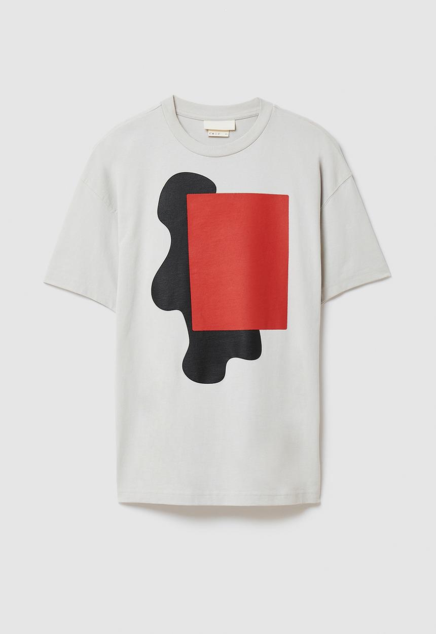 H&M - RICH MNISI x H&M: Oversized fit cotton T-shirt - light grey