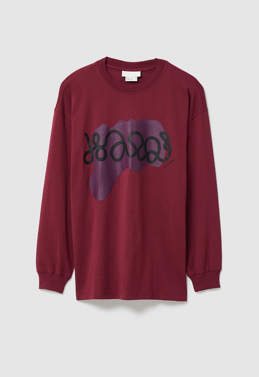 H&M - RICH MNISI x H&M: Oversized fit cotton top - burgundy