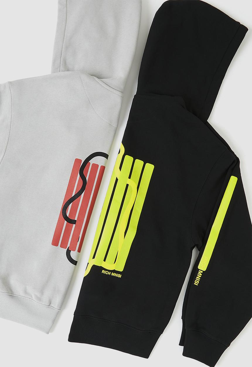 H&M - RICH MNISI x H&M: Oversized fit cotton zip-through hoodie - grey