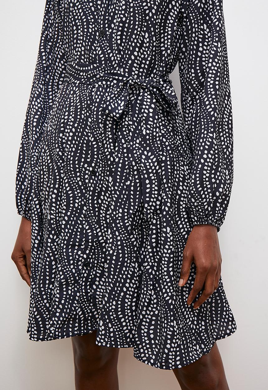 edit - Printed femme shirt dress - black & white