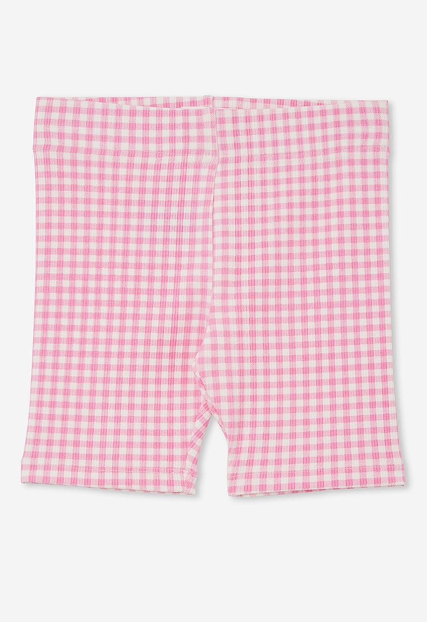 Cotton On - Hailey bike short - pink gerbera gingham