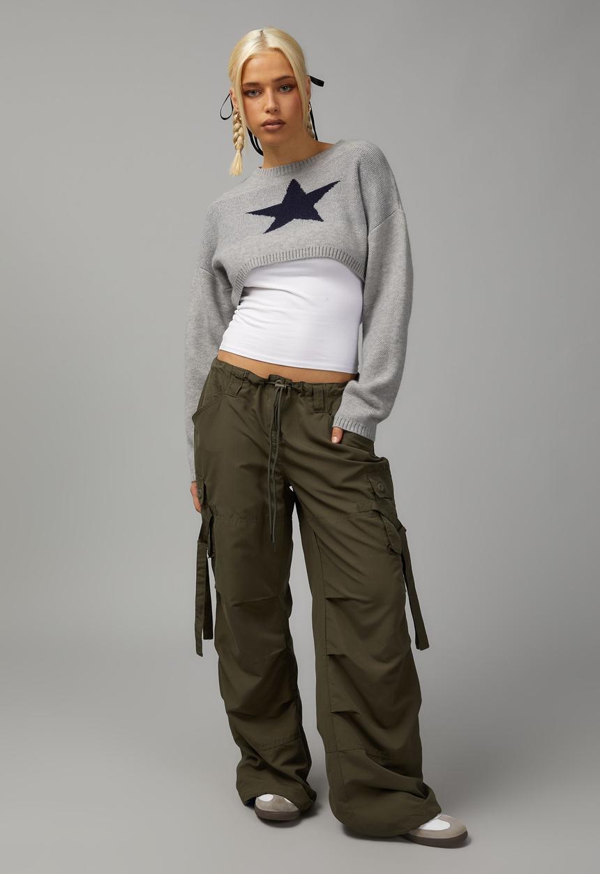 Factorie - Strappy utility pant - grape green