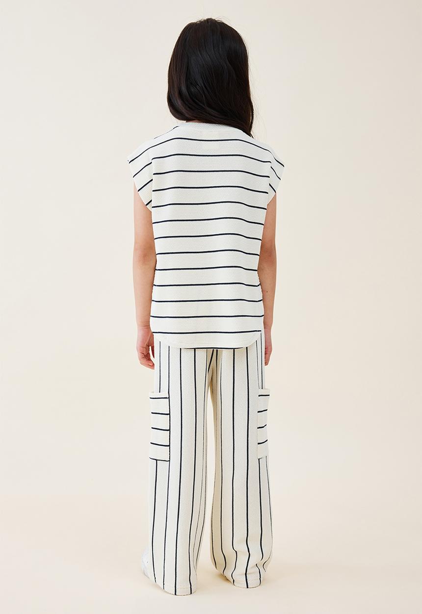 Cotton On - Erika pant - dark vanilla/navy blazer stripe