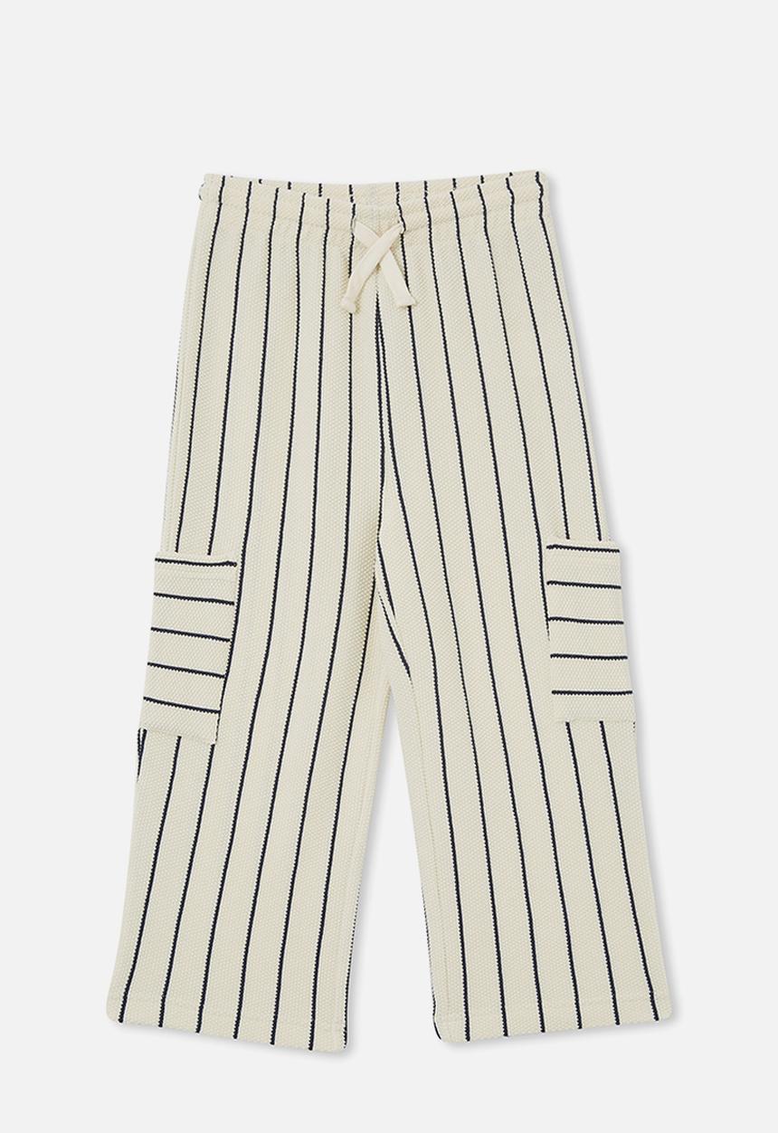 Cotton On - Erika pant - dark vanilla/navy blazer stripe