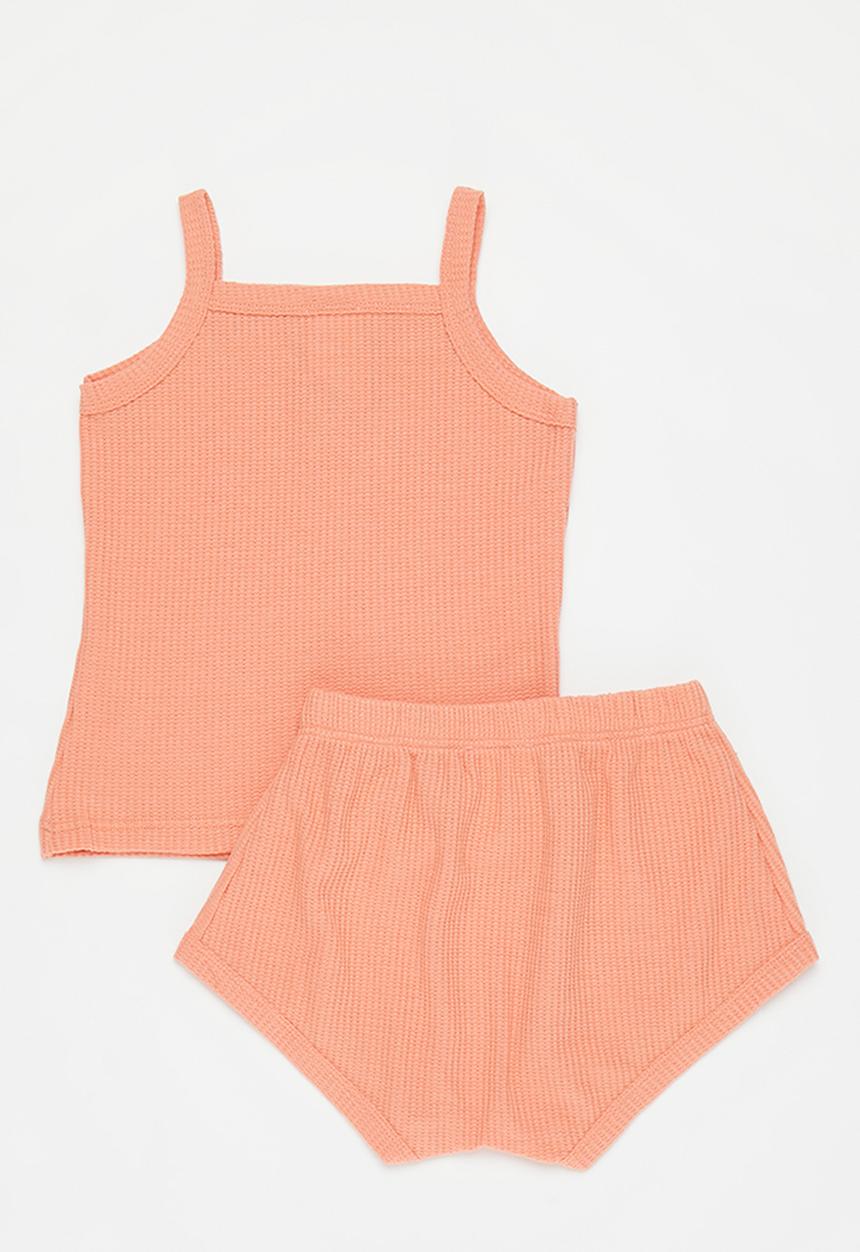 Pop Candy - sleeveless vest and short set - pink