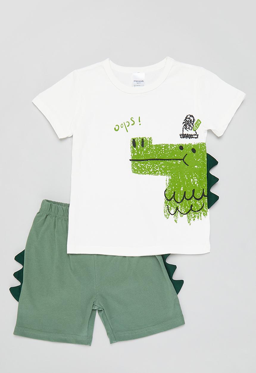 Pop Candy - T-shirt and short set - green & white