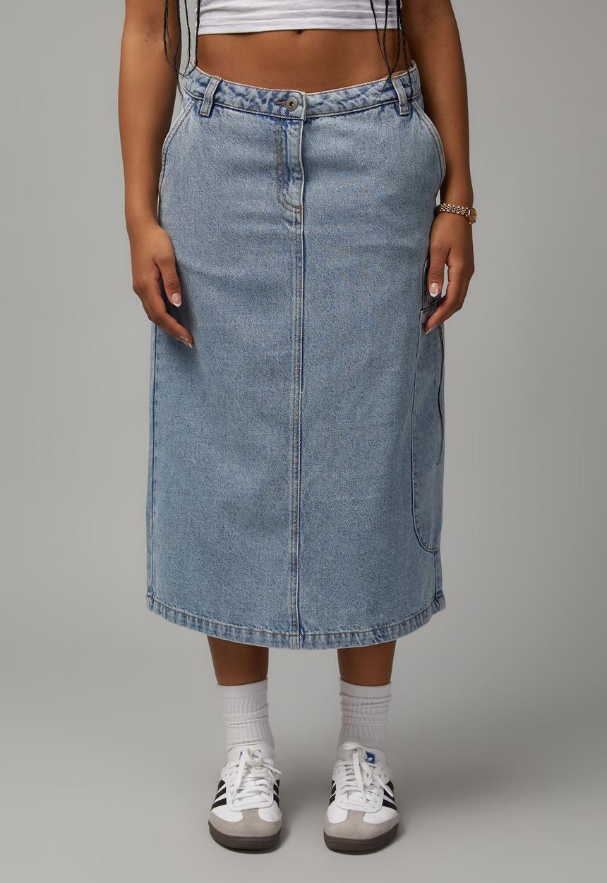 Factorie - Denim midi skirt - 90s blue
