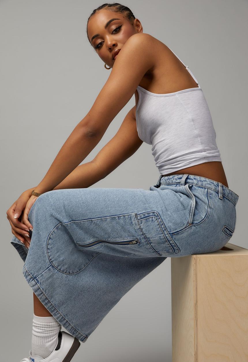 Factorie - Denim midi skirt - 90s blue