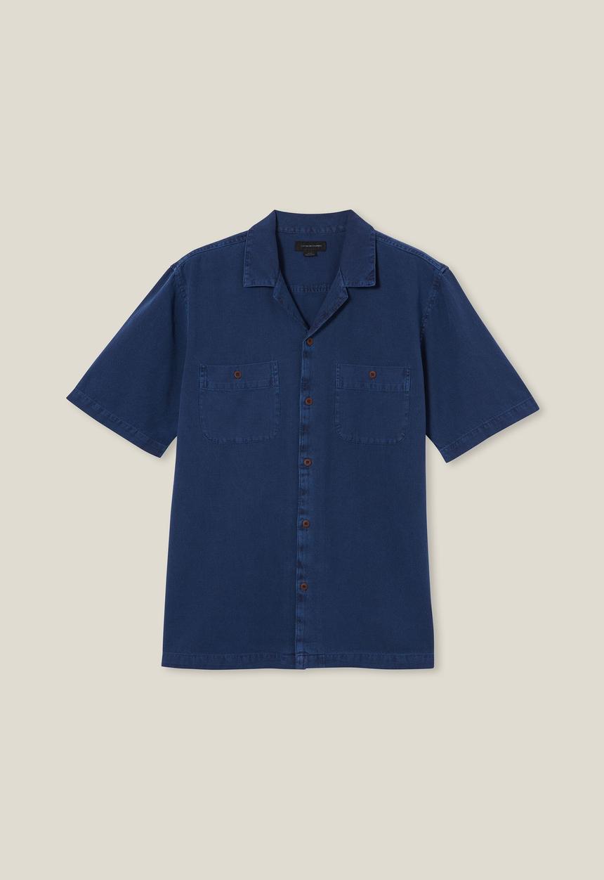Cotton On - Utility short sleeve shirt - worker blue