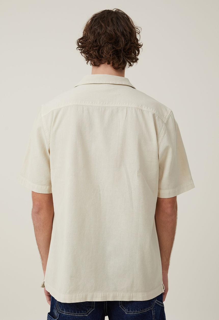 Cotton On - Utility short sleeve shirt - dirty white