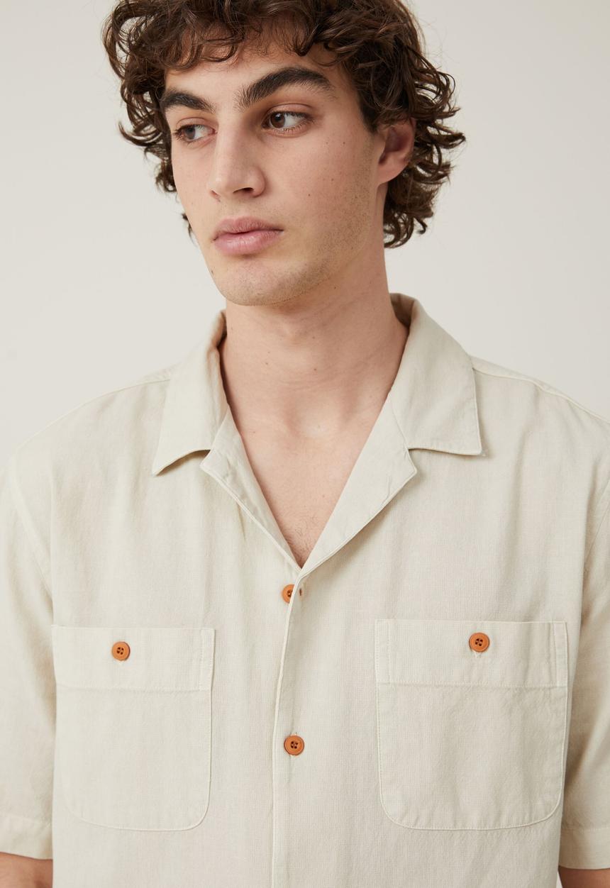 Cotton On - Utility short sleeve shirt - dirty white