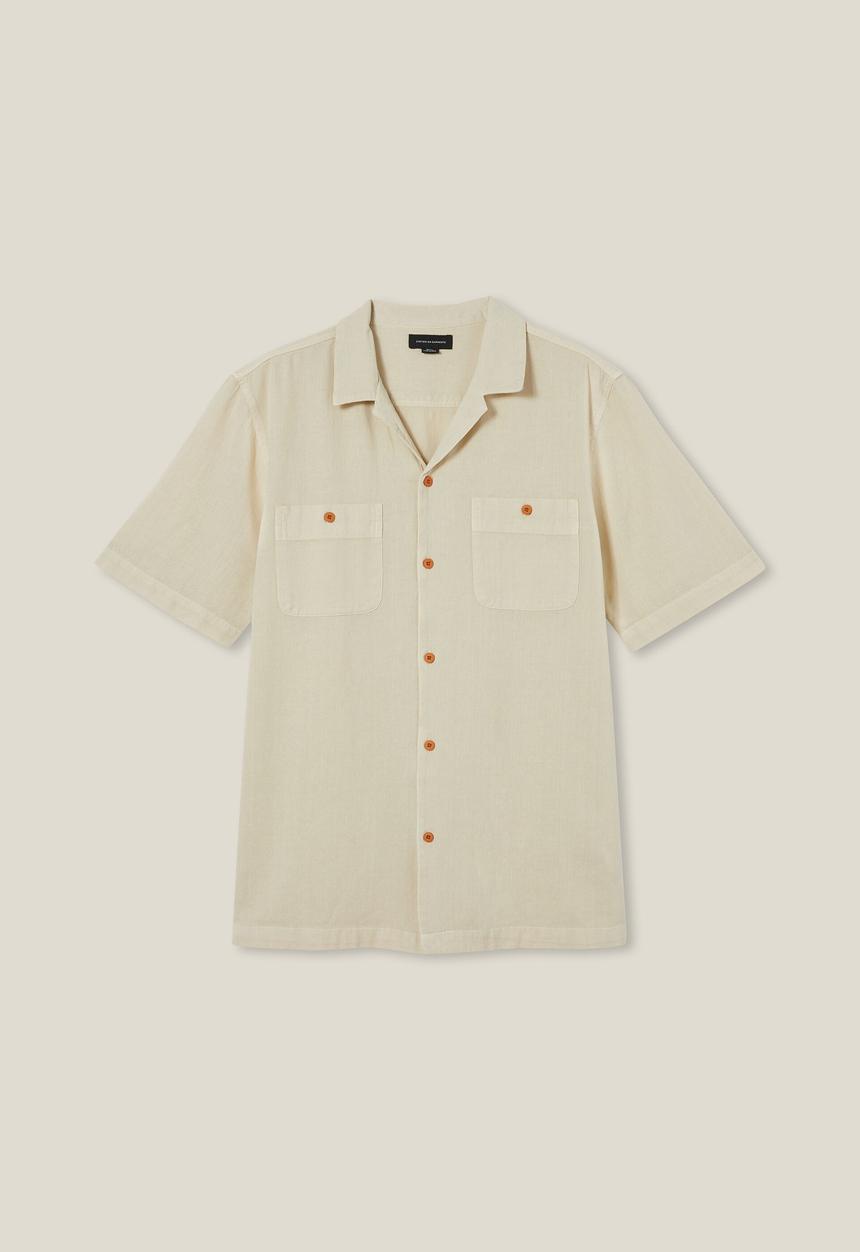 Cotton On - Utility short sleeve shirt - dirty white