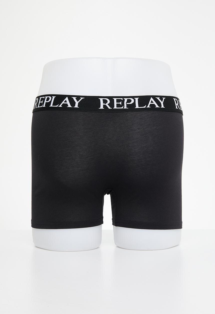 Replay - Replay boxer style 01/C basic cuff logo 3pcs box - black 