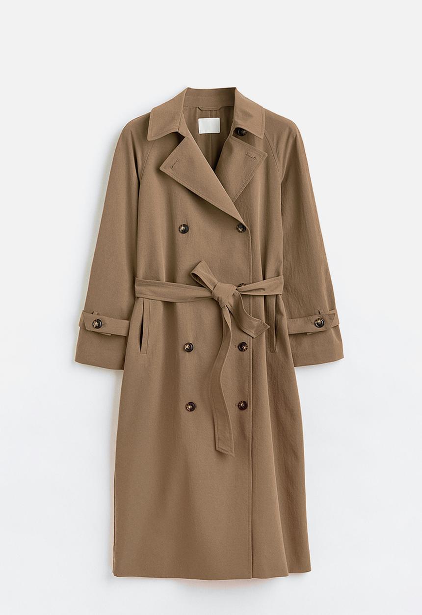 H&M - Double-breasted trenchcoat - dark beige 