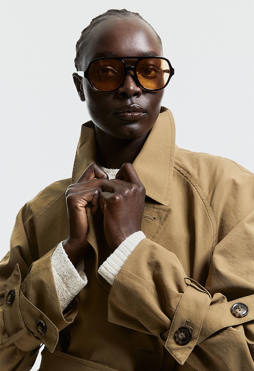 H&M - Double-breasted trenchcoat - dark beige 
