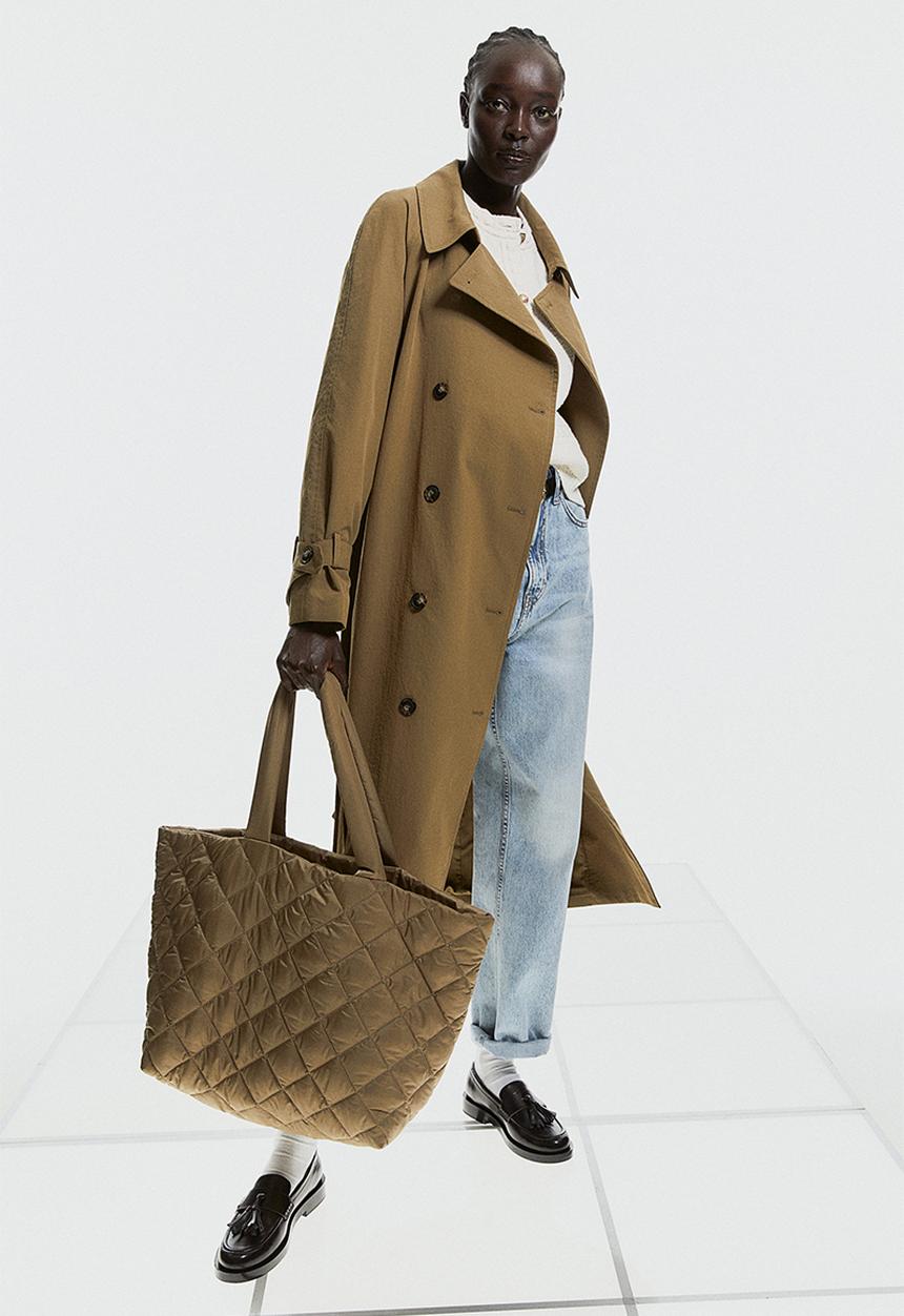 H&M - Double-breasted trenchcoat - dark beige 