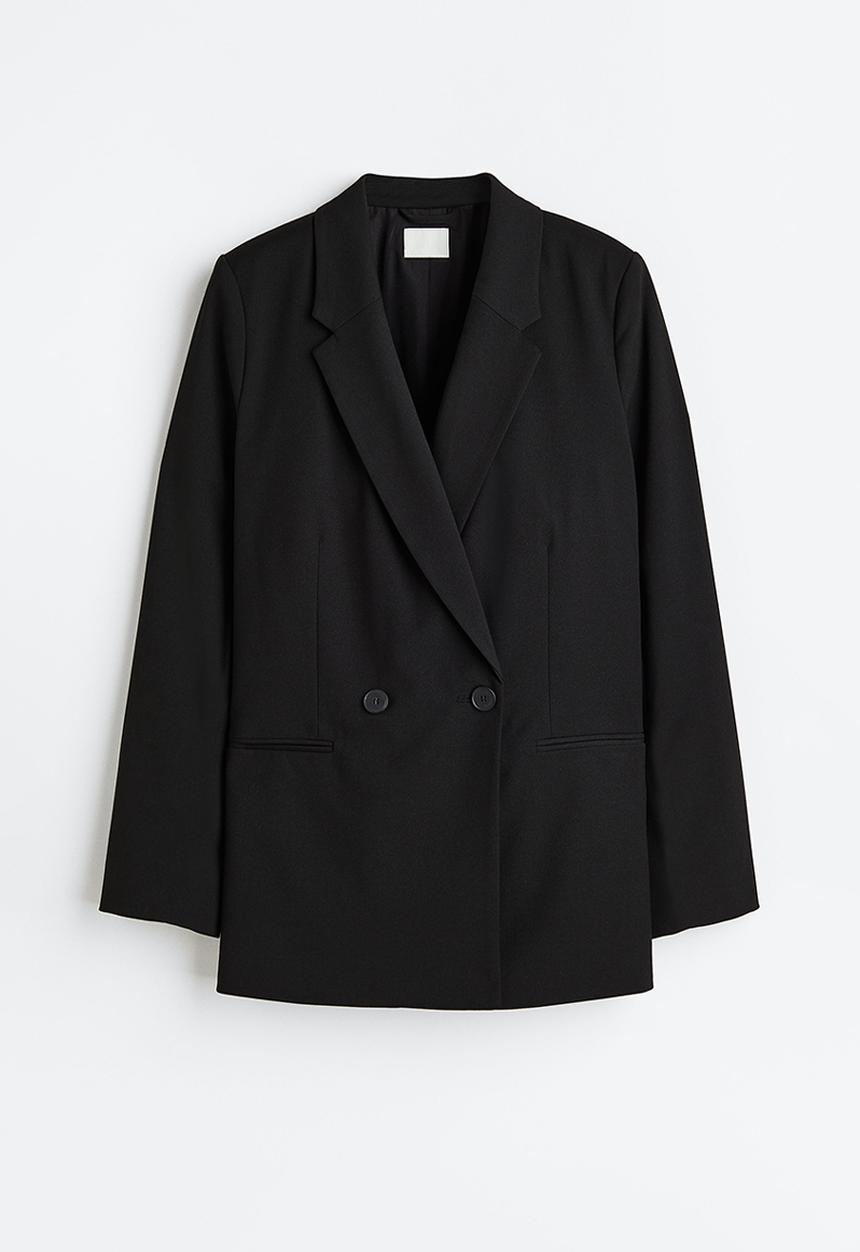 H&M - Double-breasted blazer - black 
