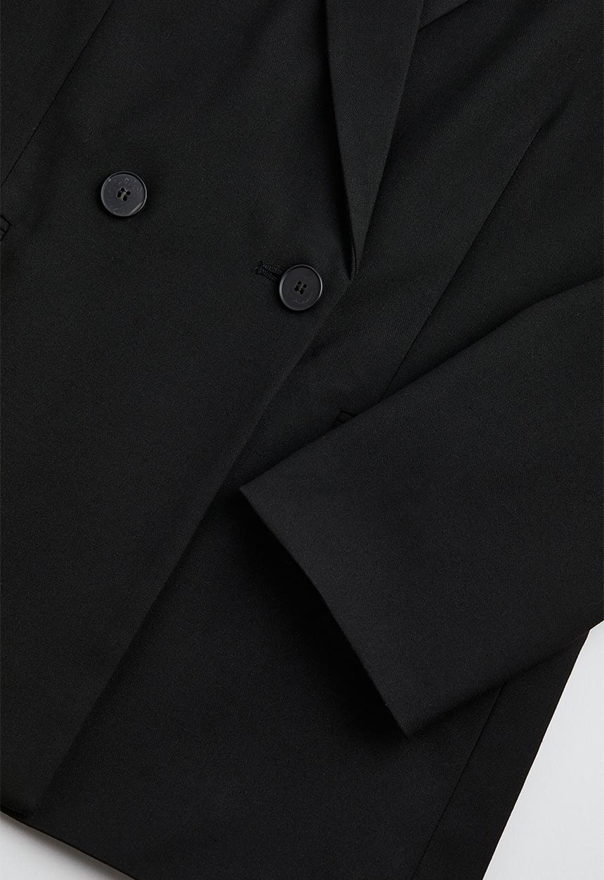 H&M - Double-breasted blazer - black 