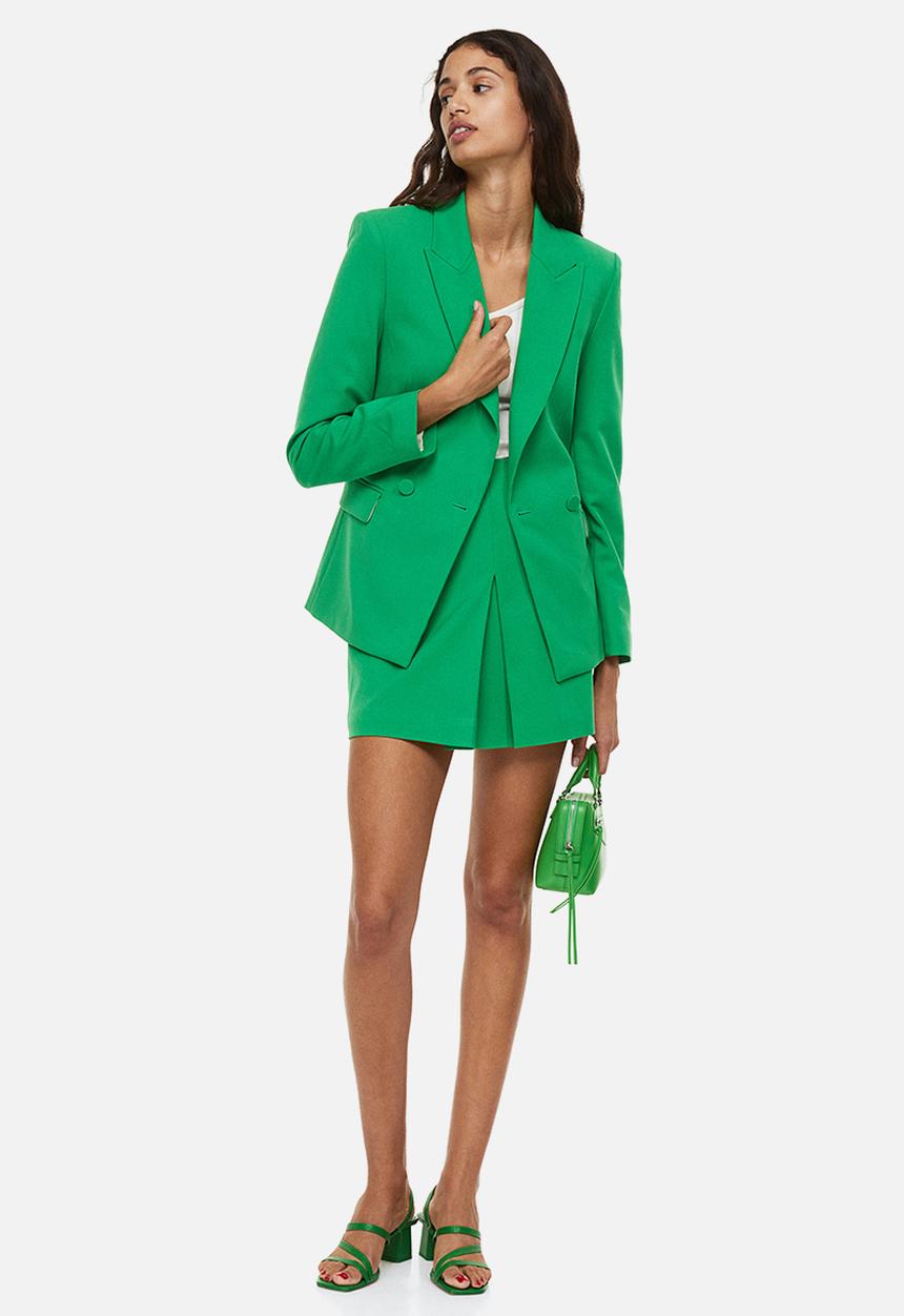 H&M - Double-breasted blazer - green
