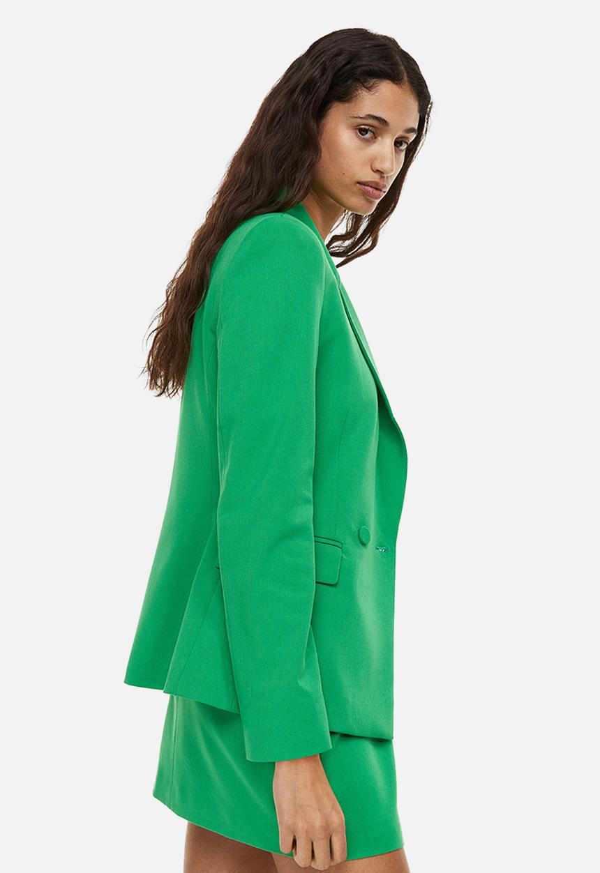 H&M - Double-breasted blazer - green