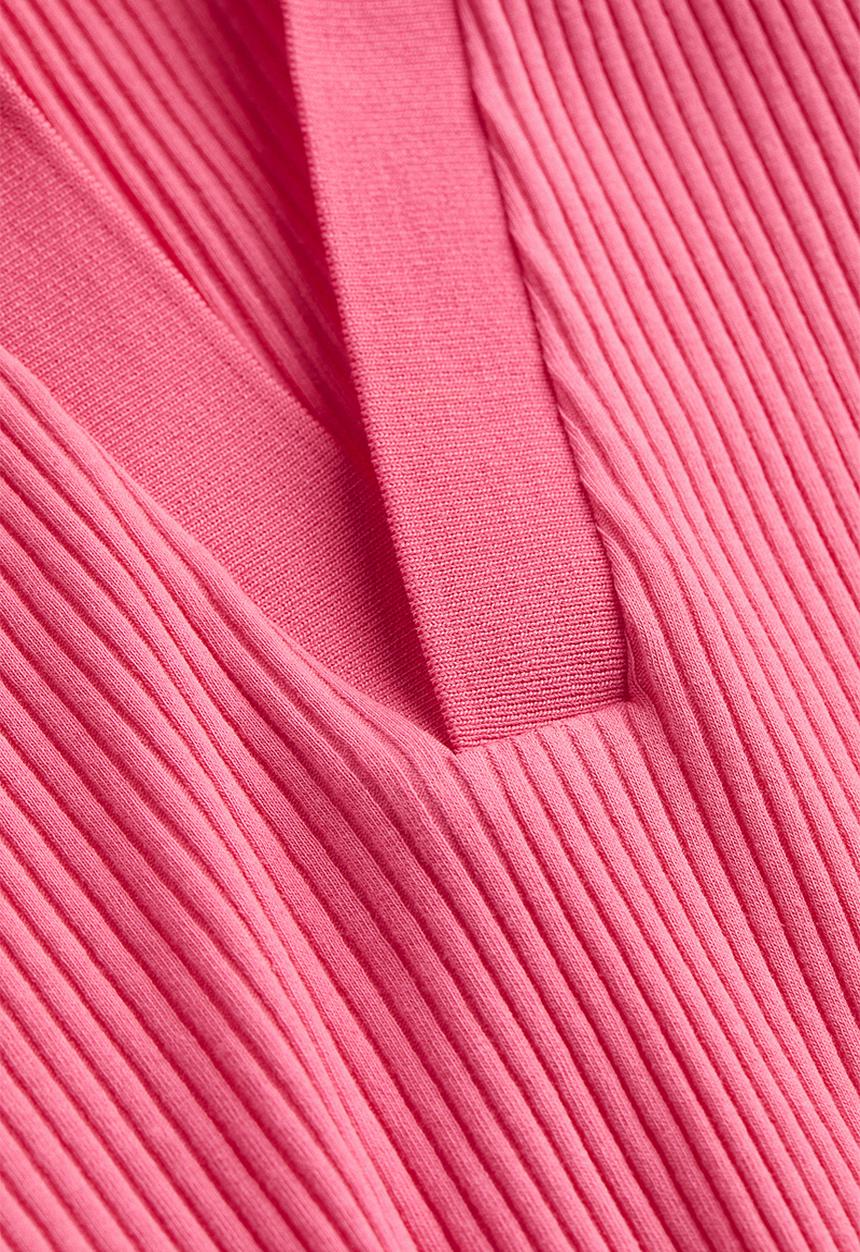 H&M - Collared ribbed top - pink