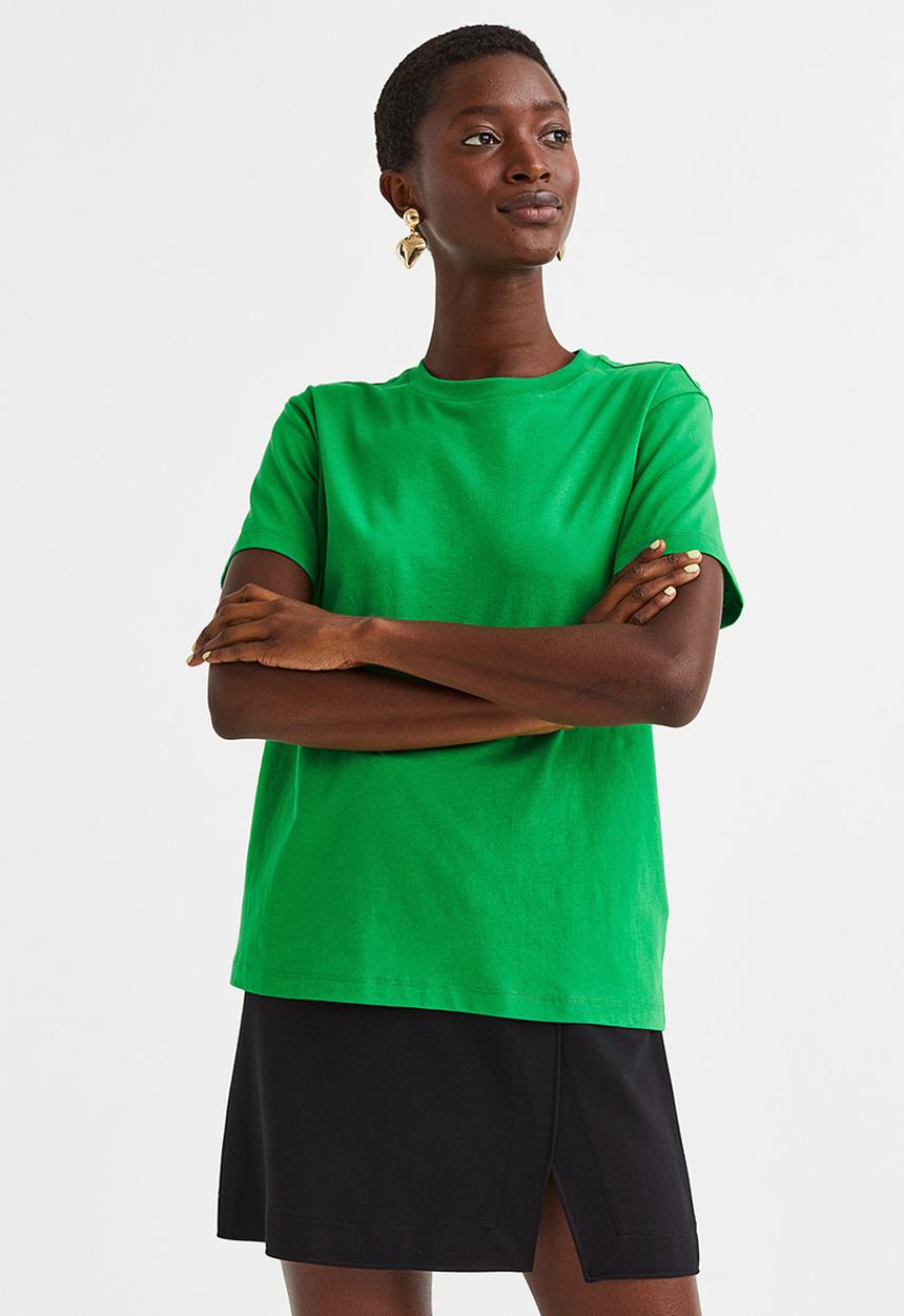 H&M - Cotton T-shirt - green