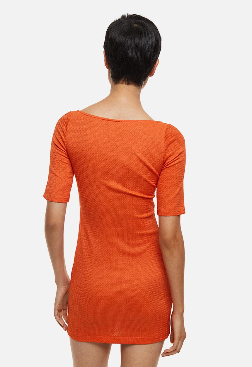 H&M - Crinkled jersey dress - orange