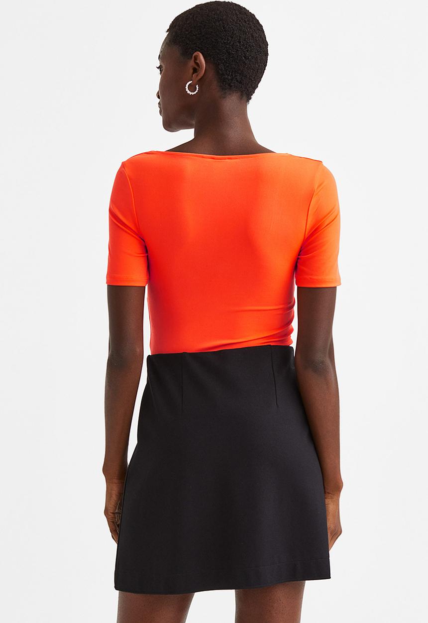 H&M - Twisted-detail cropped top - orange