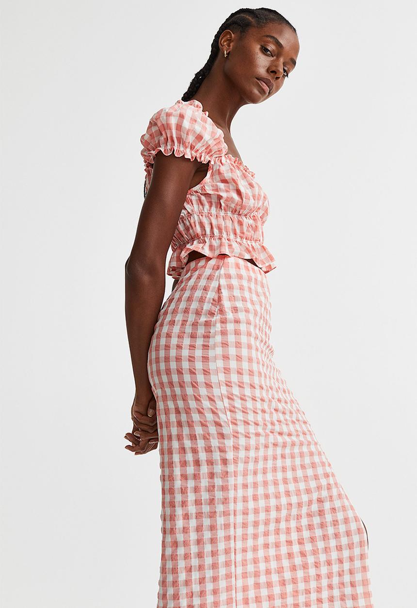 H&M - Puff-sleeved blouse - pink