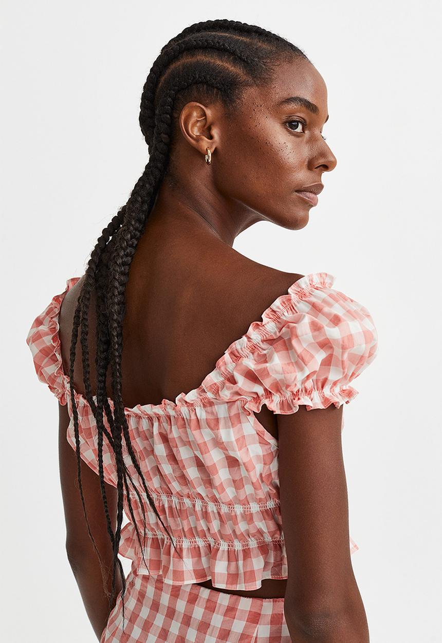 H&M - Puff-sleeved blouse - pink