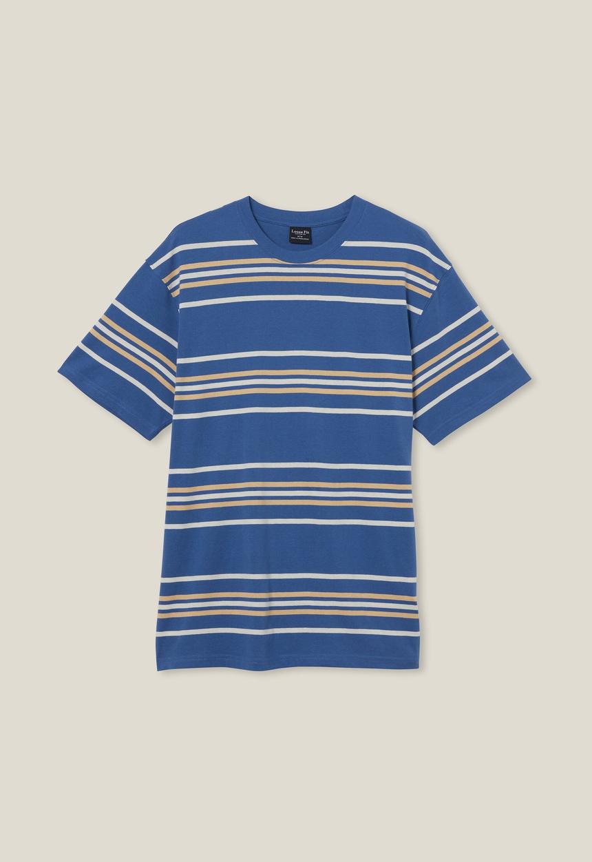 Cotton On - Loose fit stripe T-shirt - blue noughties stripe