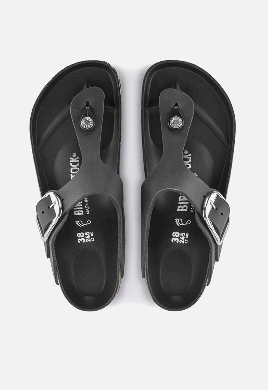 Birkenstock - Gizeh big buckle oiled leather regular - black
