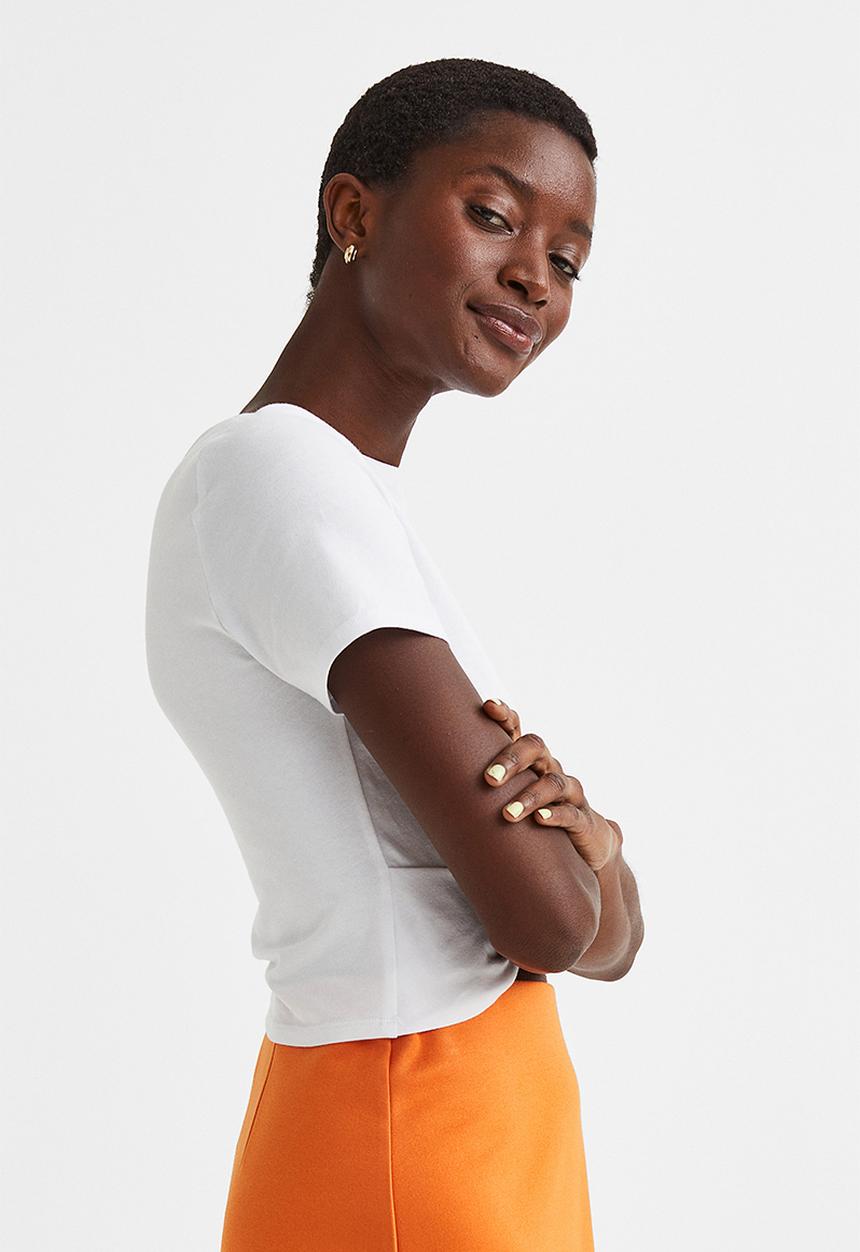 H&M - Twist-detail top - white