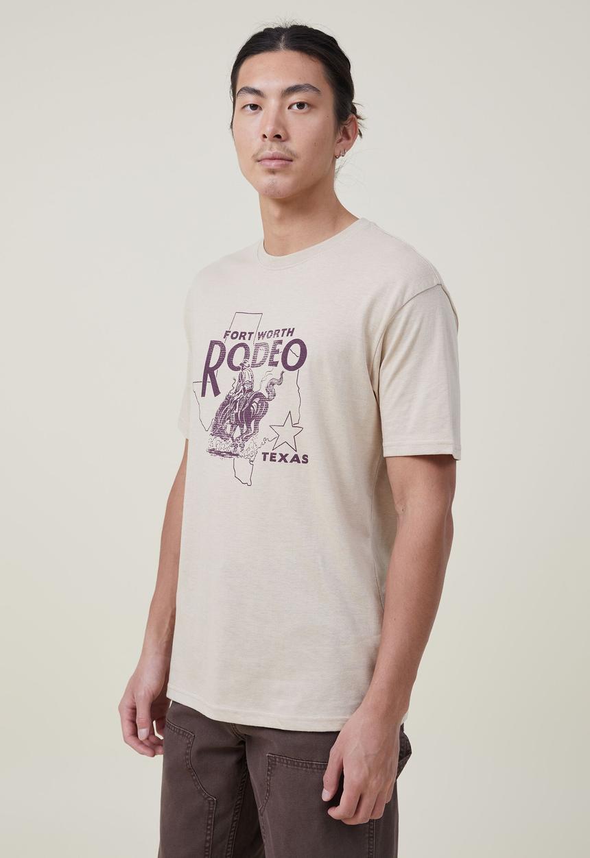 Cotton On - Loose fit souvenir T-shirt - stone clay/fort worth