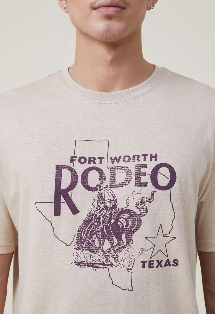 Cotton On - Loose fit souvenir T-shirt - stone clay/fort worth