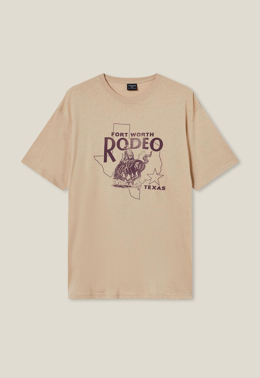 Cotton On - Loose fit souvenir T-shirt - stone clay/fort worth