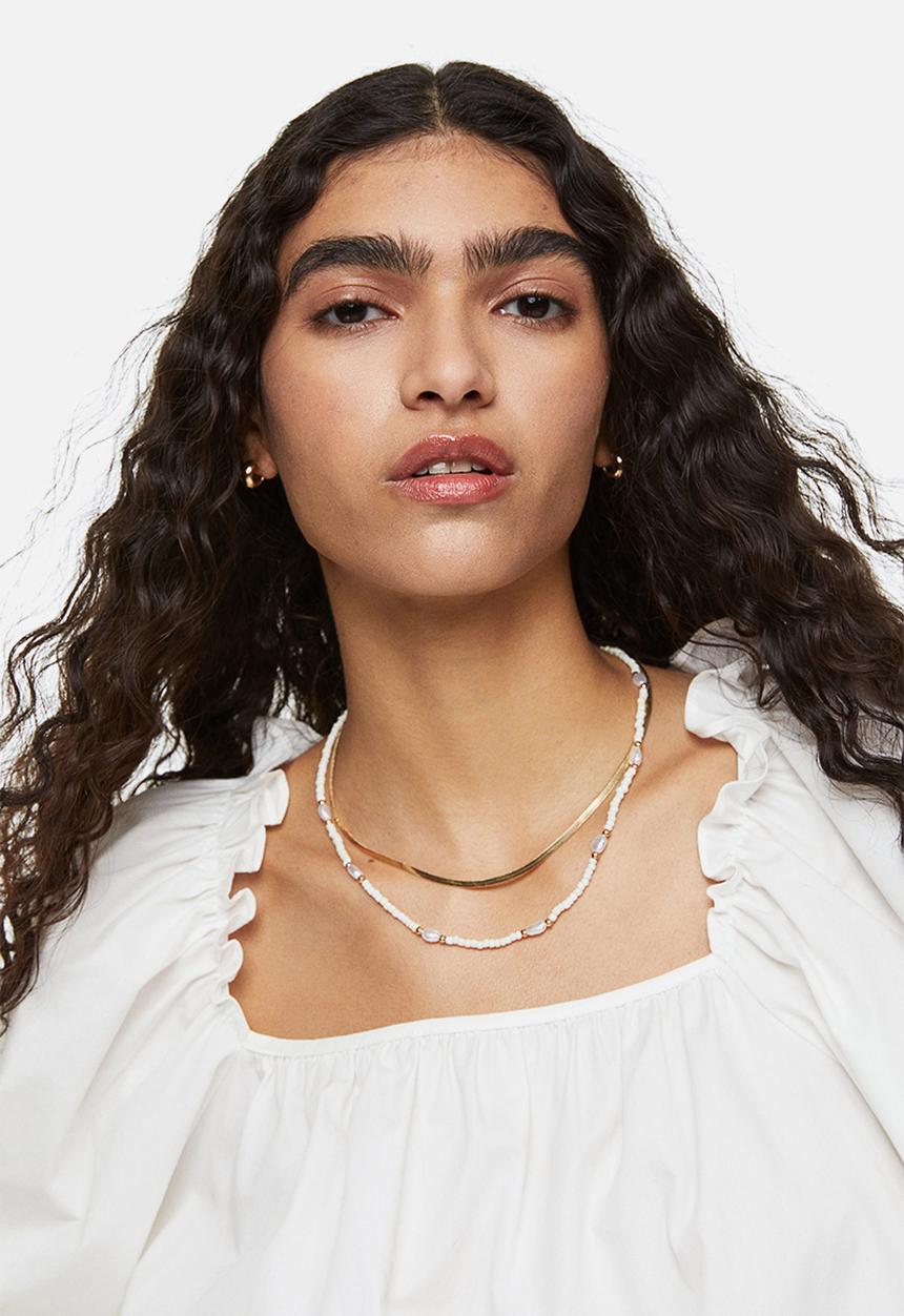 H&M - Frill-trimmed cotton blouse - white