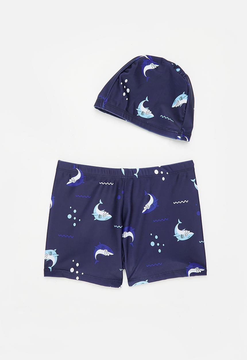 Pop Candy - Boys swimming cap and short set -blue 