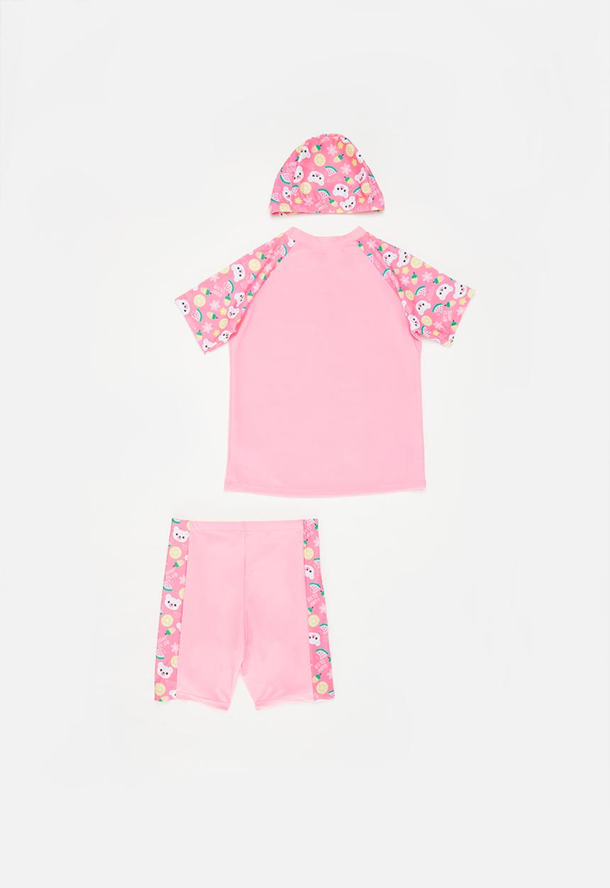 Pop Candy - Girls Swim set with cap - pink
