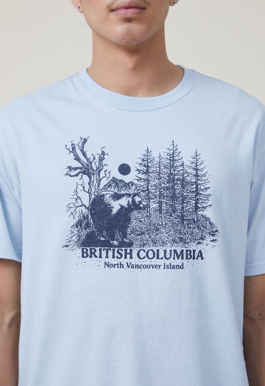Cotton On - Loose fit souvenir T-shirt - blue mist/camelback mountain