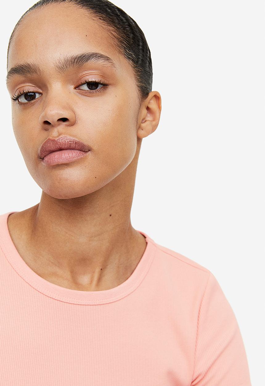 H&M - Ribbed top - powder pink