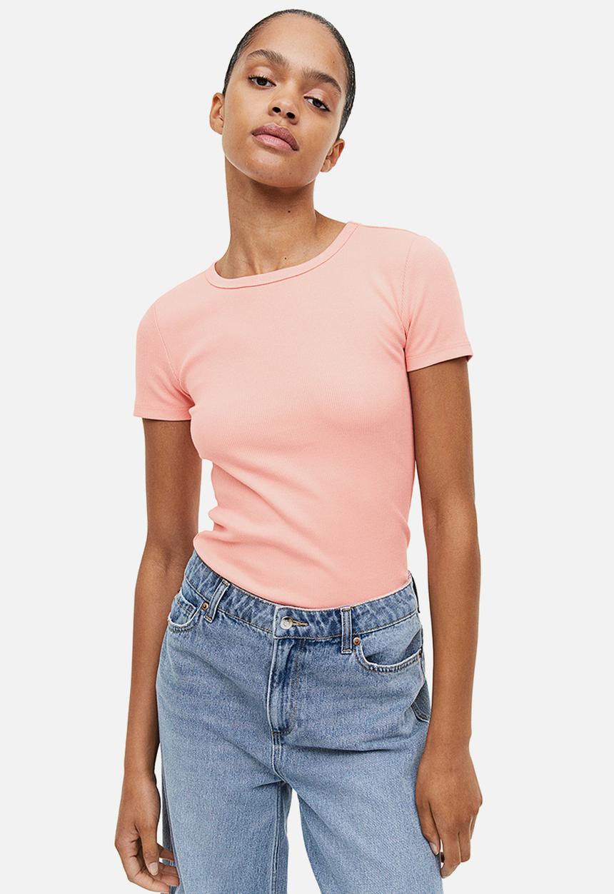 H&M - Ribbed top - powder pink